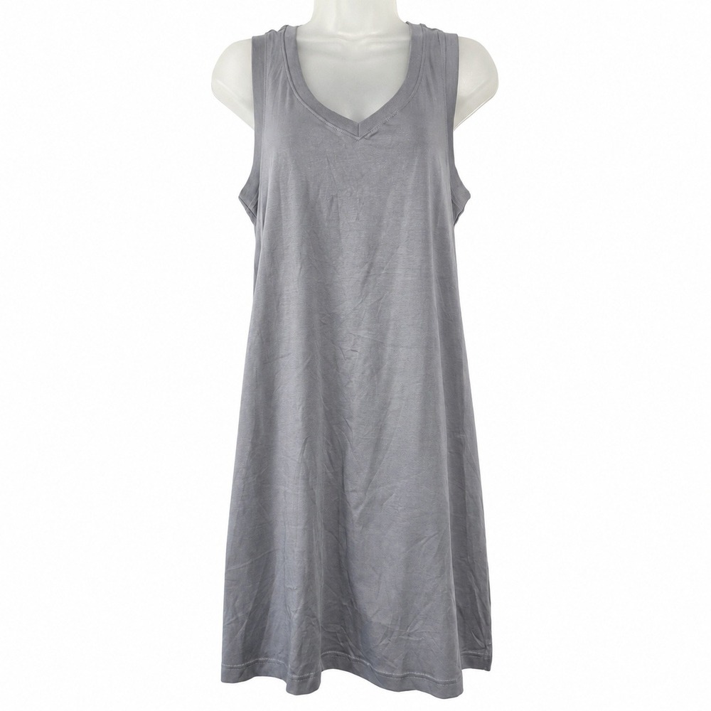 Pact Dress XS Grey Organic Cotton Sleeveless Casual Minimalist Loungewear NWOT